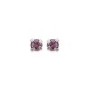 Boucles d'oreilles clous puces femme 4 mm - Marie - argent massif - cristal rose