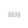 Puces d'oreilles 5 mm - Anne - argent massif 925 rhodié - zirconium transparent