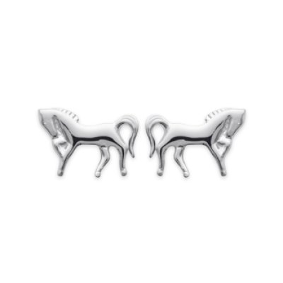 Boucles d'oreilles clous tiges chevaux de dressage 9 mm - Romy - argent 925