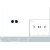 Boucles d'oreilles puces clous 3 mm - Aïda - argent 925 rhodié - pierre bleue