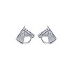 Boucles d'oreilles enfant puces tête de cheval 7 mm - Ondine - argent massif 925