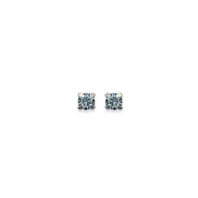 Boucles d'oreilles tige puces clous 2 mm - Eden - argent massif - cristal bleu