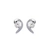 Boucles d'oreilles puces clous 9 mm - Madina - argent 925 rhodié - zirconium