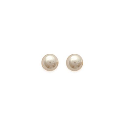 Boucles d'oreilles 4 mm puces clous - Sophie - argent massif - imitation perle