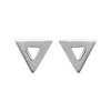 Boucles d'oreilles triangles puces clous 6 mm - argent massif 925 rhodié