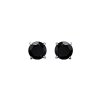 Boucles d'oreilles puces rondes 5 mm - Assa - argent 925 rhodié - zirconium noir