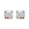 Puces d'oreilles tige clous 3 mm - Ines - argent massif - cristal transparent