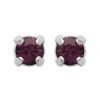 Boucles d'oreilles puces clous femme 4mm - Nina - argent massif - cristal violet