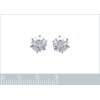 Puces d'oreilles 8 mm clous - Andrea - argent 925 rhodié - zircon transparent