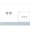 Boucles d'oreilles fleurs 5 mm puces clous - Manel - argent 925 rhodié - zircons