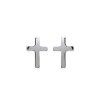 Boucles d'oreilles 9 mm croix religieuse puces clous - argent massif 925