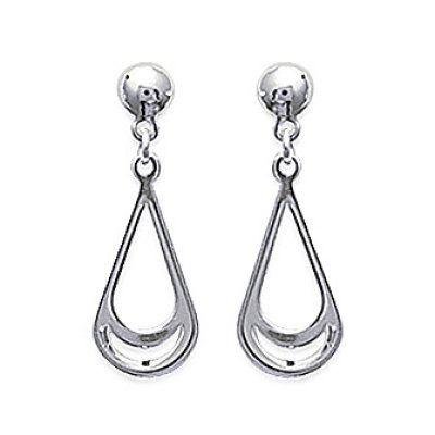 Boucles d'oreilles 20 mm gouttes pendantes clous - Livia - argent massif 925