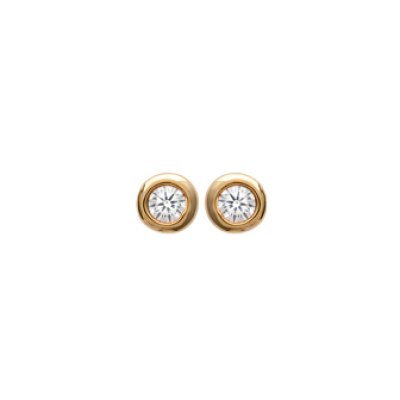 Boucles puces clous d'oreilles plaqué or rondes 2 mm oxyde de zirconium