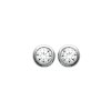 Puces d'oreilles clous rondes 3 mm - Elise - argent 925 rhodié - zircon blanc