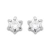 Puces d'oreilles 3 mm clous - Lucile - argent 925 rhodié - zircon transparent