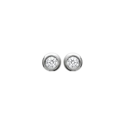 Puces d'oreilles clous rondes 2 mm - Jeanne - argent 925 rhodié - zircon blanc