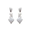 Boucles d'oreilles clous pendantes 15 mm petit coeur - Lydia - argent massif 925