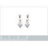 Boucles d'oreilles clous pendantes 15 mm petit coeur - Lydia - argent massif 925