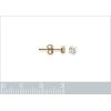 Boucles clous d'oreilles plaqué or oxyde de zirconium rond 6 griffes 4 mm