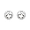 Boucles d'oreilles puces 3 mm - Naila - argent massif 925 - cristal transparent