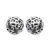 Boucles d'oreilles puces 9 mm boules ethniques - Eline - argent massif 925