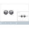 Boucles d'oreilles puces 9 mm boules ethniques - Eline - argent massif 925