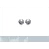 Boucles d'oreilles 6 mm boules puces clous - Esther - argent massif 925 rhodié