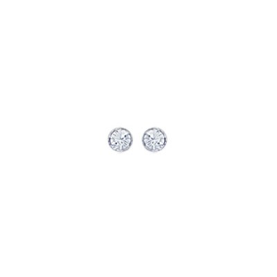 Boucles d'oreilles puces rondes 3 mm - Nawel - argent massif 925 - cristal