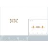 Boucles d'oreilles clous puces Plaqué Or 750 Zirconium carré 4 griffes 3 mm