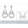 Boucles d'oreilles pendantes 23 mm tiges - Elena - argent massif 925 rhodié