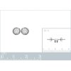 Puces d'oreilles clous rondes 4 mm - Juliette - argent 925 rhodié - zircon blanc