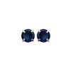 Boucles d'oreilles puces clous 4 mm - Isra - argent 925 rhodié - pierre bleue