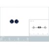 Boucles d'oreilles puces clous 4 mm - Isra - argent 925 rhodié - pierre bleue