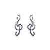 Boucles d'oreilles puces 12 mm clé de sol - Djena - argent massif 925 rhodié