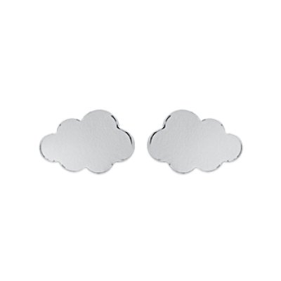 Boucles d'oreilles puces 5 mm nuage - Tracy - argent massif 925/000 rhodié