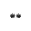 Puces d'oreilles clous rondes 3 mm - Alix - argent 925 rhodié - zircon noir