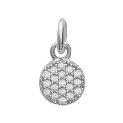 Pendentif argent massif 925 rhodié et oxyde de zirconium