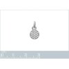 Pendentif argent massif 925 rhodié et oxyde de zirconium