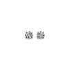 Puces d'oreilles clous tige 3 mm - Lili - argent massif - cristal transparent