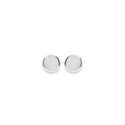 Boucles d'oreilles puces rondes 4 mm tiges - Leona - argent massif 925 rhodié