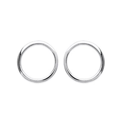 Boucles d'oreilles rondes puces anneau 11 mm - Alix - argent massif 925/000