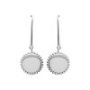 Boucles d'oreilles crochets Argent 925 rhodié pendantes rondes