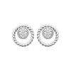 Boucles d'oreilles anneau torsadé Argent 925 rhodié et Oxydes de Zirconium